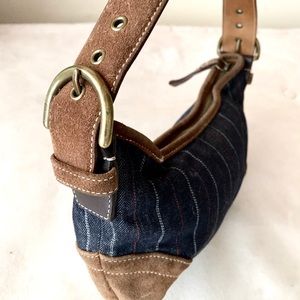 COACH vintage denim/suede small hobo
